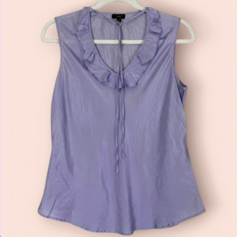 100% Silk Talbots Sleeveless Top 12 P Lavender Old Money Aesthetic Fairy